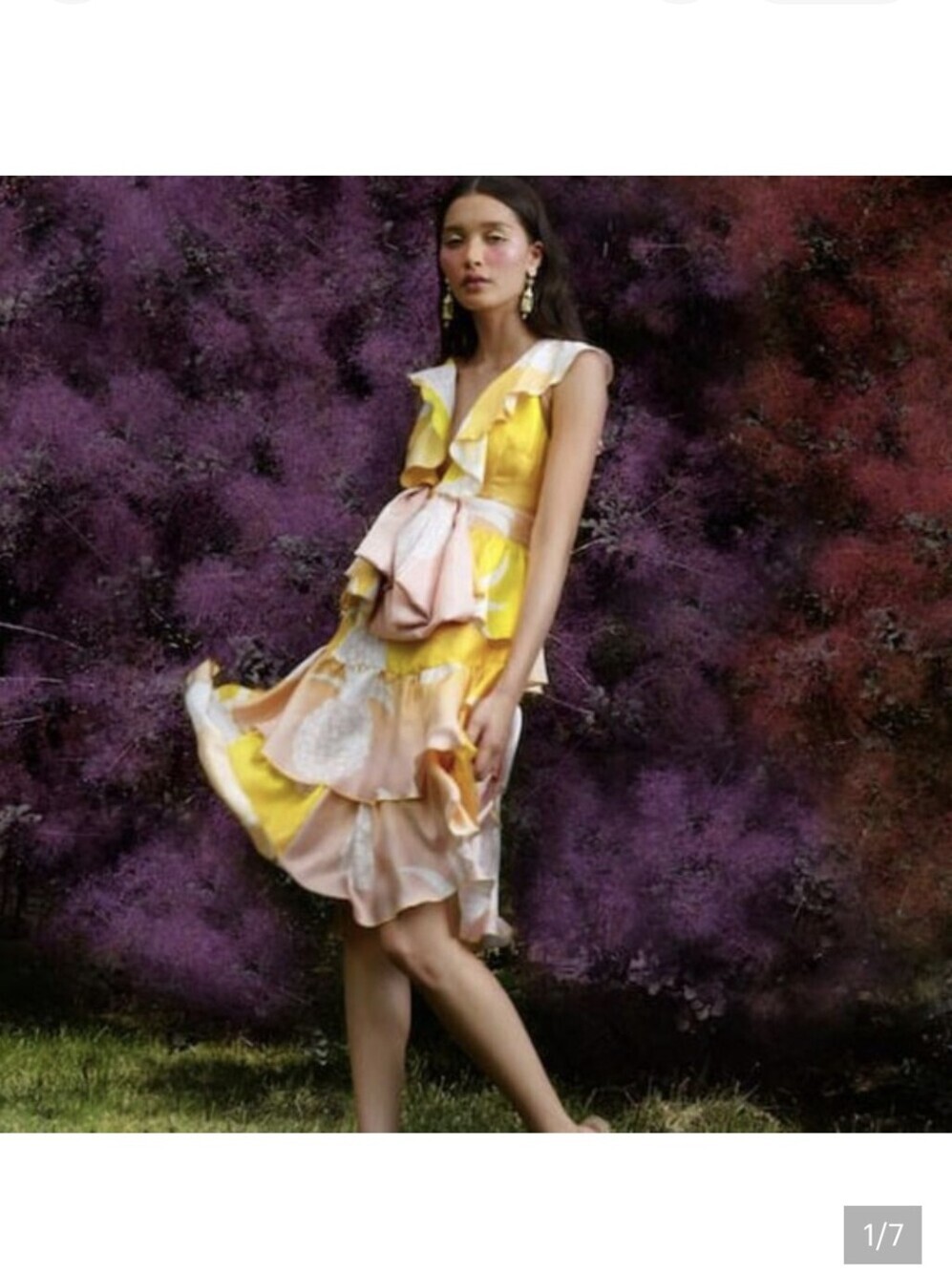 Cynthia Rowley,Jetset Pineapple Dress,Ruffle Tiered Sundress, Size 2